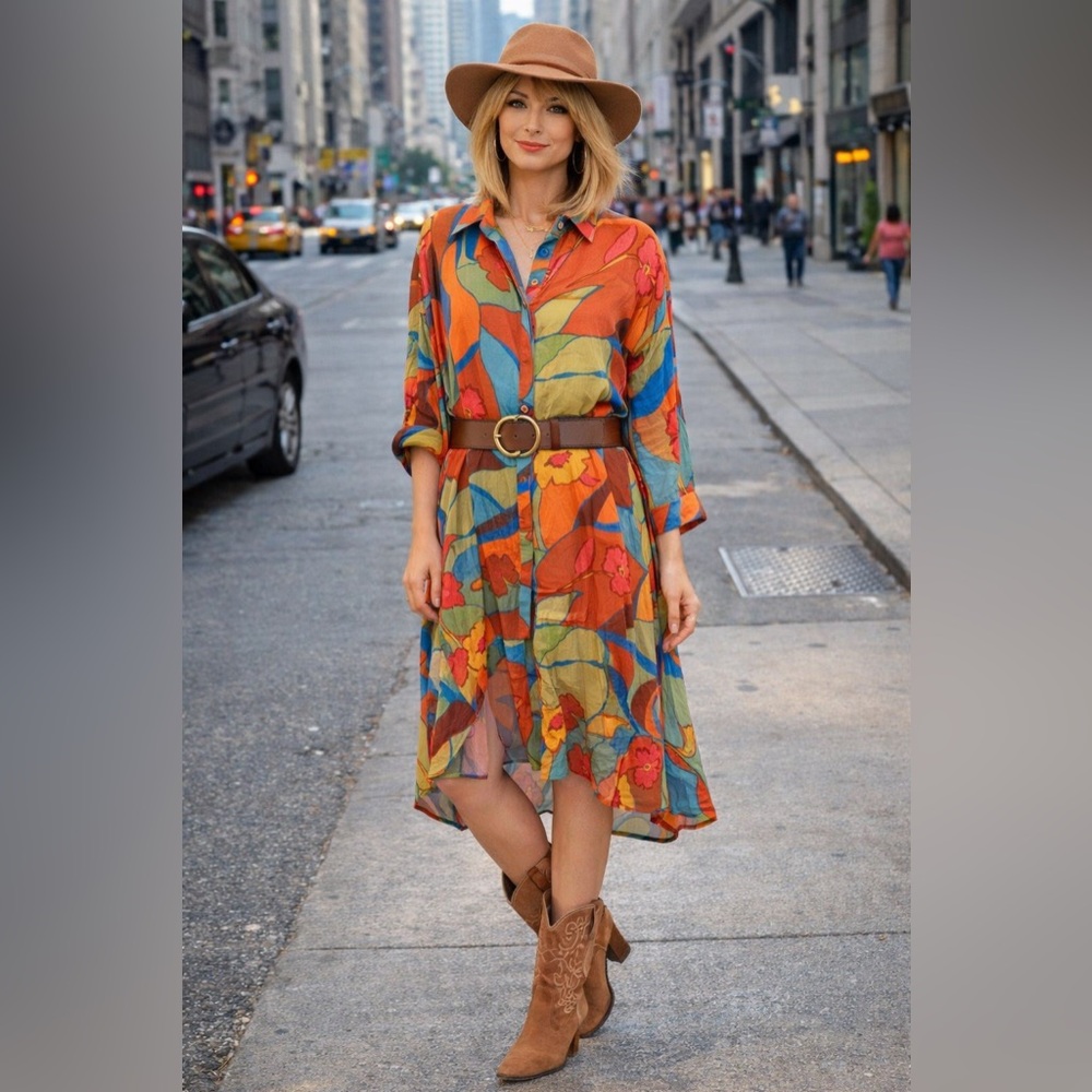 Easel Multicolor Floral Dress
